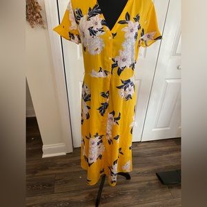 LOFT floral yellow dress